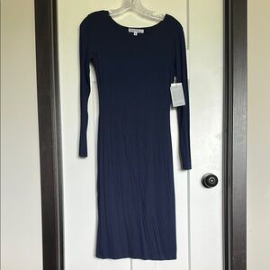 Velvet Torch Blue Long Sleeve Bodycon Dress